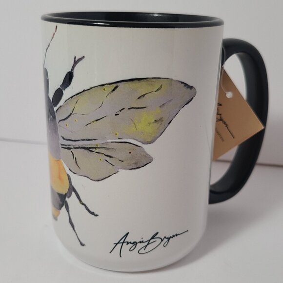 Bee Mug – Original Watercolor Art by Angie Bryan | Sublimated by The Crowing Hen - Picture 4 of 6